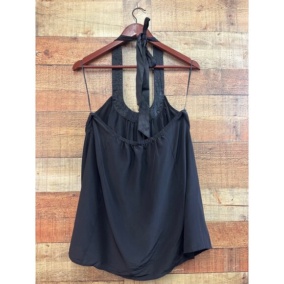 Express Womens Black Beaded Halter Top With Tie Back Medium - Picture 3 of 5